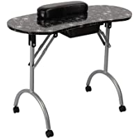 Mesa de Manicura Profesional- Mesa Plegable Tablero de Alta Densidad Portátil Escritorio de Arte de Uñas con Bolsa de…